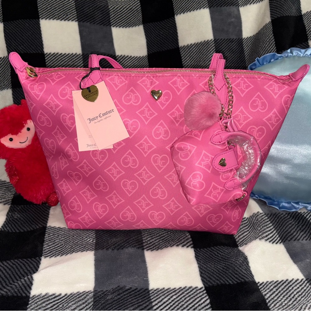 Juicy Couture Pink Cutesy Tote Bag with Mini Bag Charm 💗